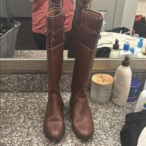 Brown Knee-High Leather Boots